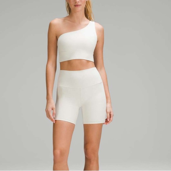 • Lululemon •  Align Asymmetrical Ribbed Bra Bone Radiate Transparent Foil 4 - Picture 1 of 5